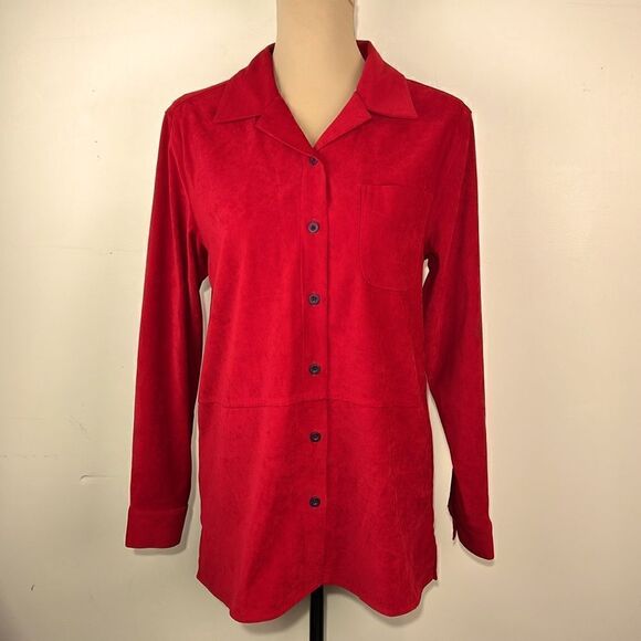 Vintage Crazy Horse by Liz Claiborne red button down size medium - Picture 1 of 10